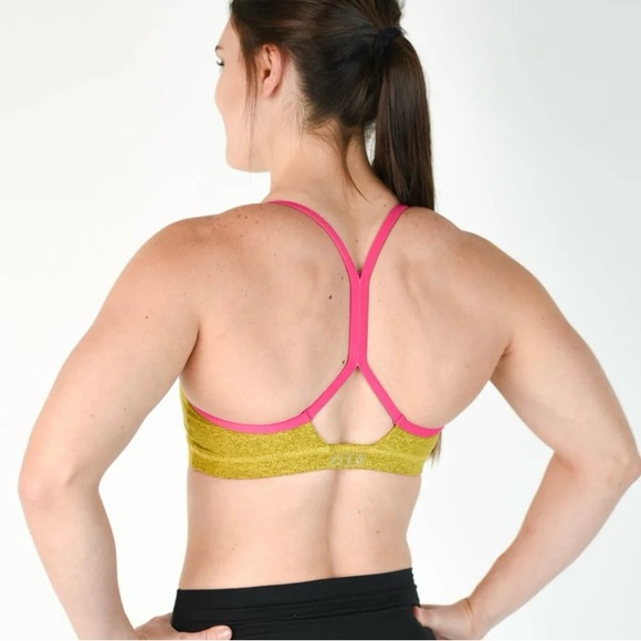 Fleo Reinette Sports Bra in Bronze Bamboo & Cabaret Size Medium - Picture 12 of 12